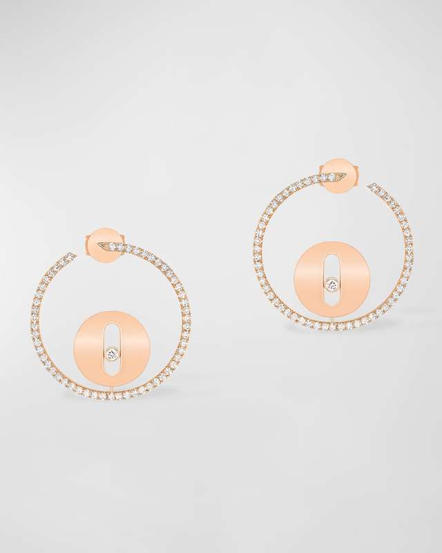 Lucky Move 18K Rose Gold Diamond Hoop Earrings