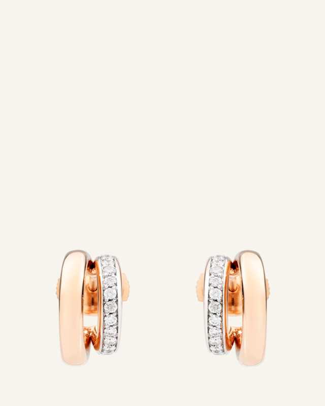 Iconica 18K Rose Gold and Diamond Double Hoop Earrings