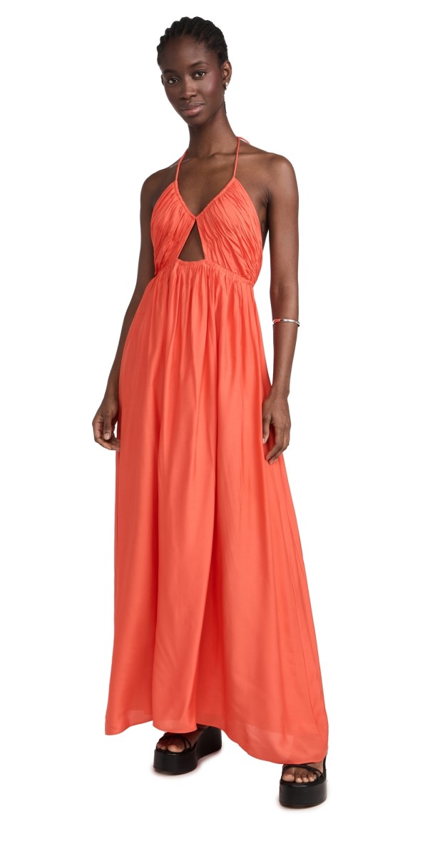SIMKHAI Oleander Maxi Dress Flame