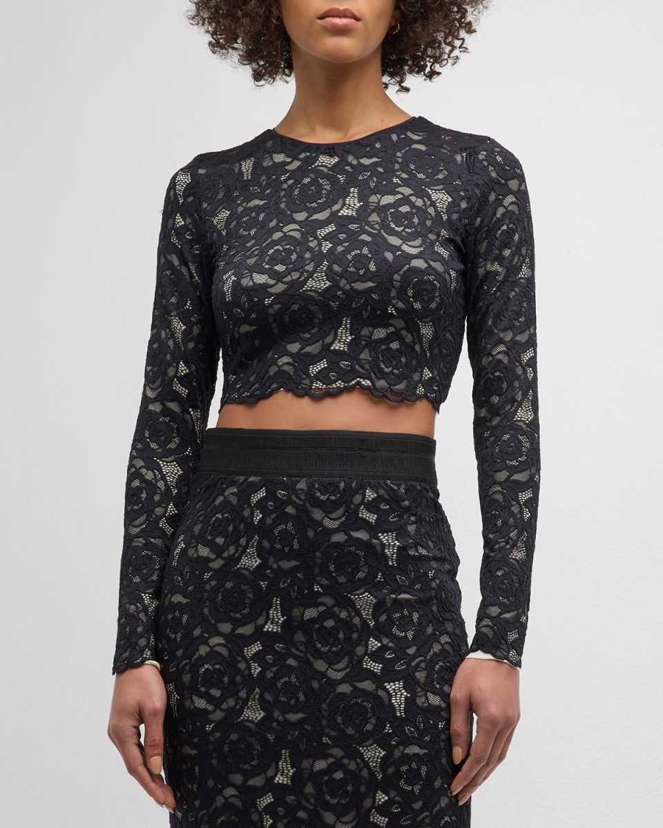 Super Garden Rose Lace Crop Top