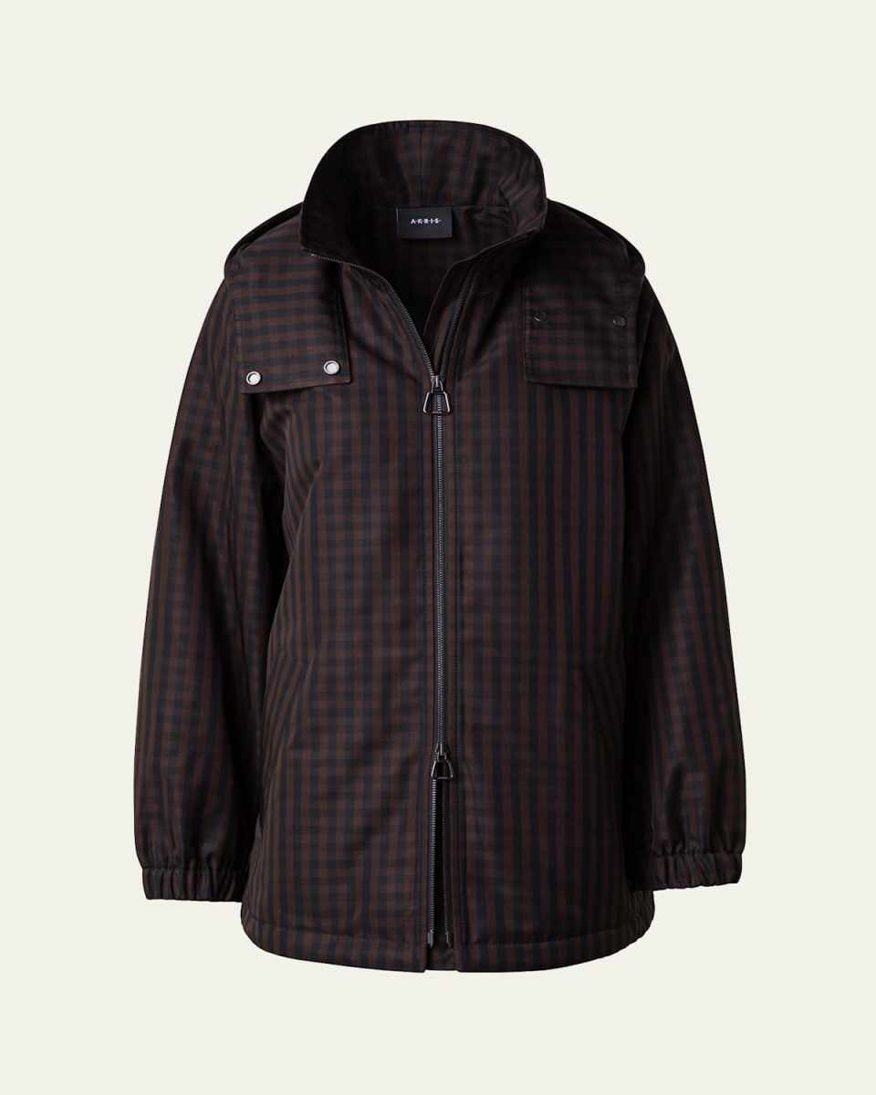 Wednesday Vichy Check Detachable Hooded Parka