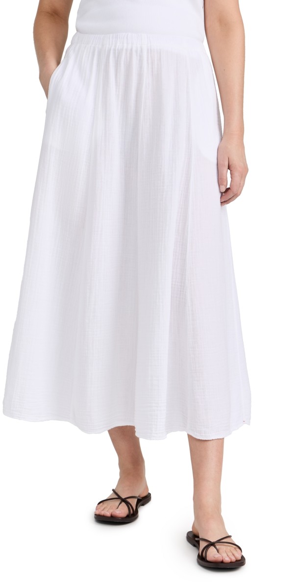 XIRENA Deon Gauze Skirt White