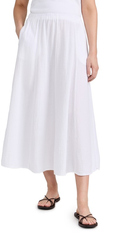 XIRENA Deon Gauze Skirt White