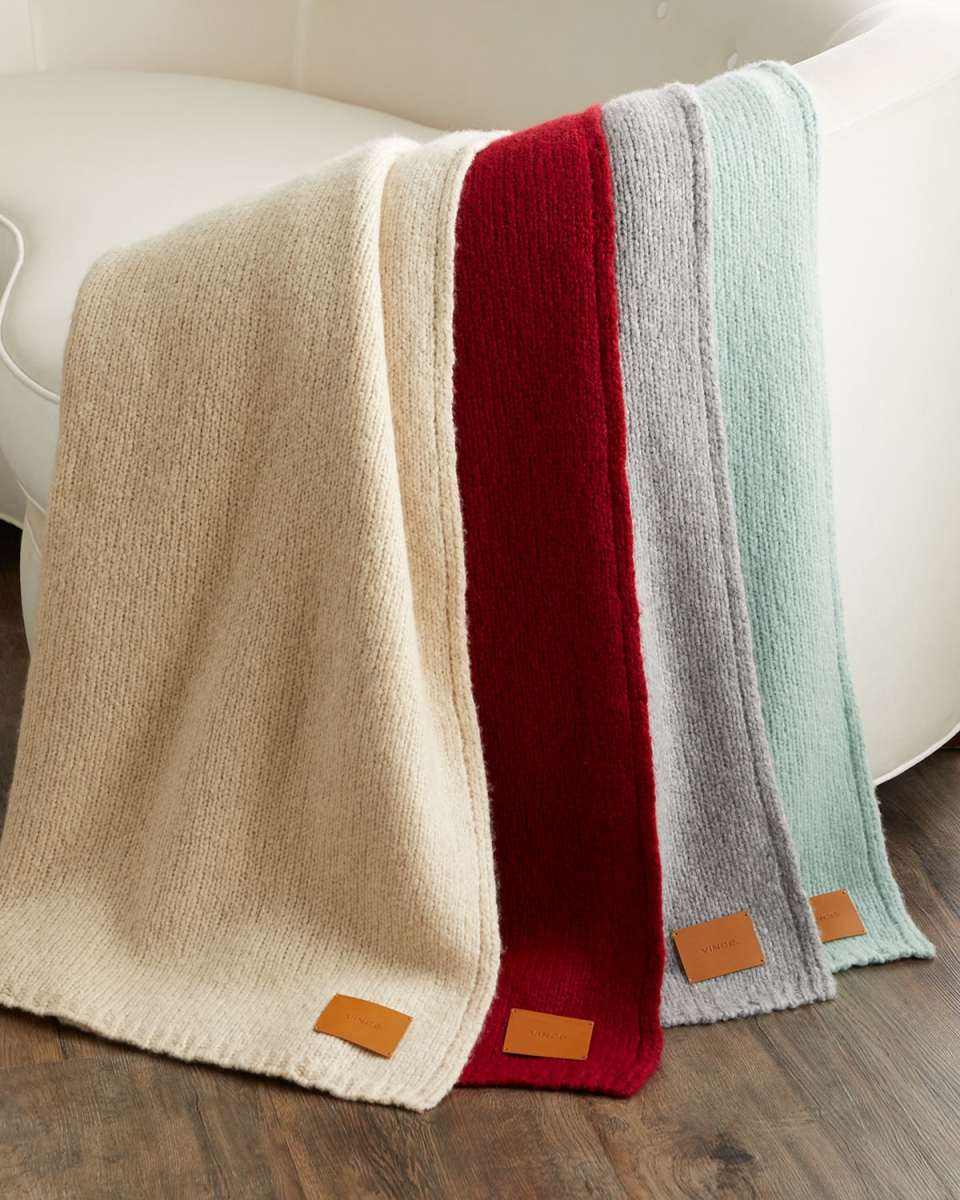 Emil Cashmere-Blend Throw Blanket, 50" x 70"