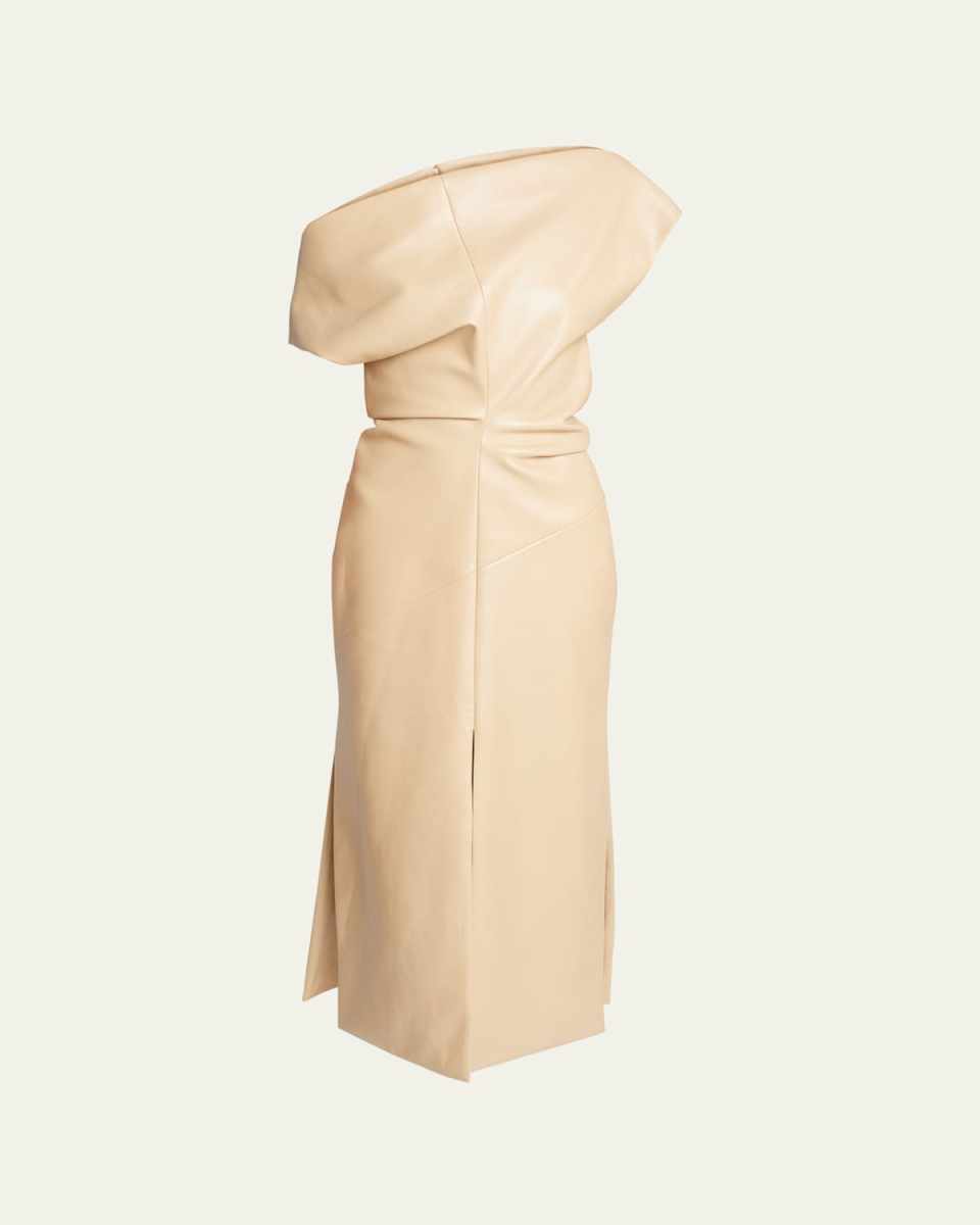 Rosa Off-Shoulder Leather Dress