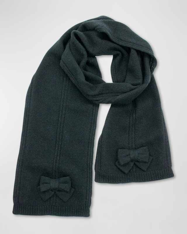 Jersey Knit Bow Cashmere Scarf