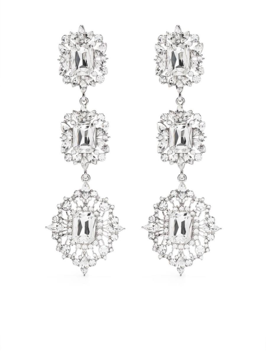 cubic zirconia-embellished dangle earrings