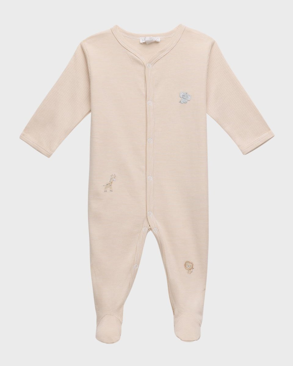 Kid's Safari Squad Embroidered Footie, Size Newbor