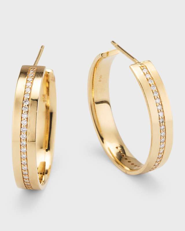 Flawless Vanity Single-Row Hoop Earrings, 25mm
