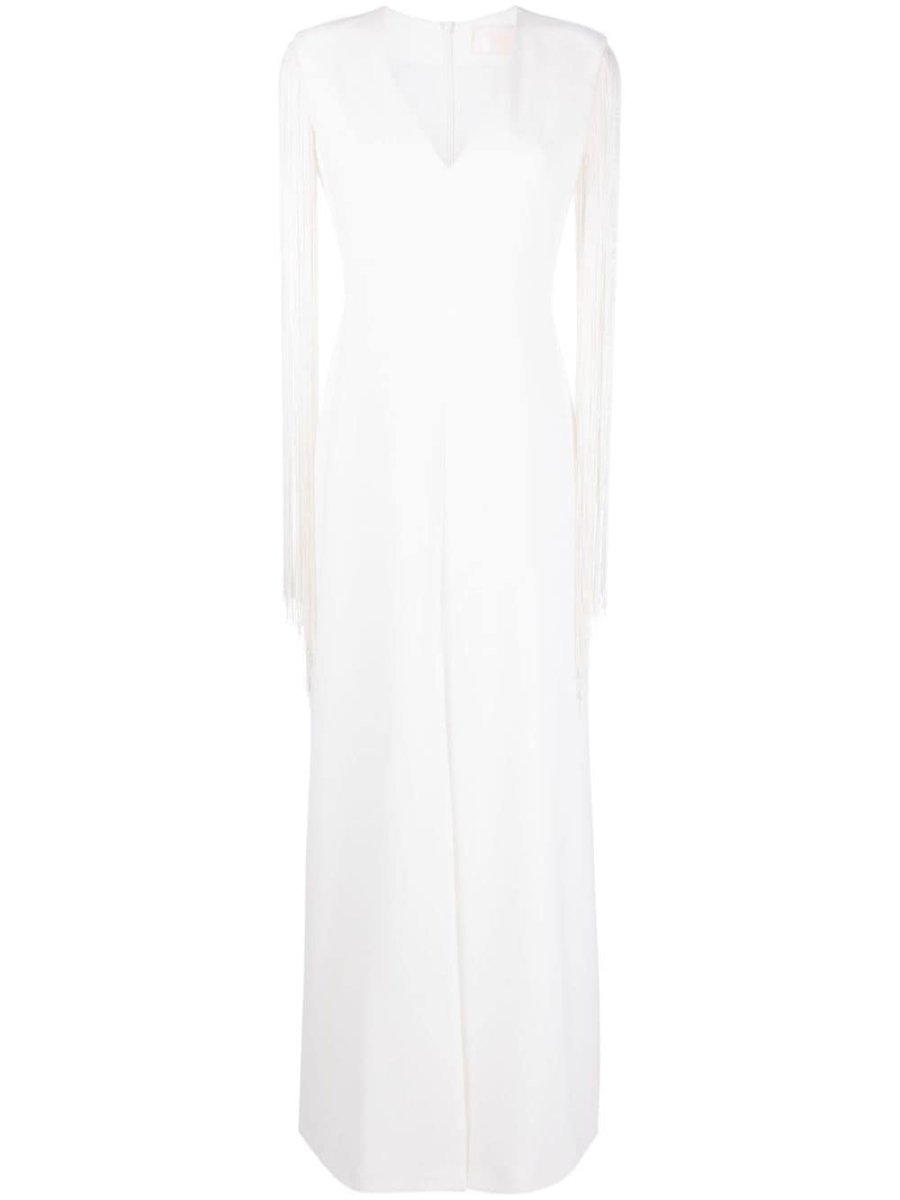 V-neck fringed cady dress