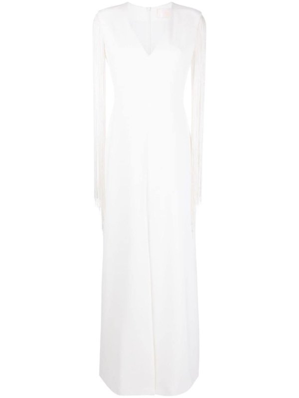 V-neck fringed cady dress