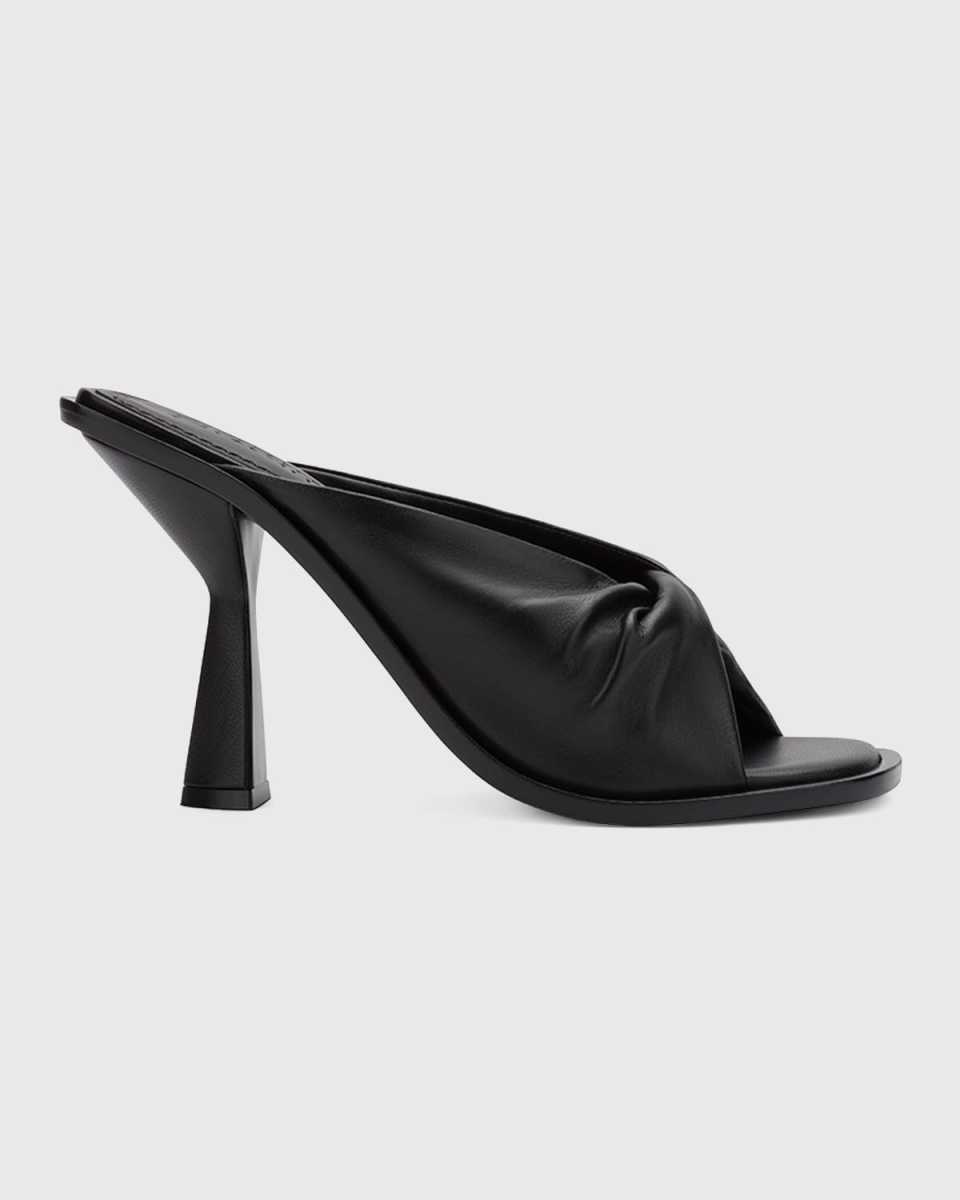 Tina Leather Twist Slide Sandals