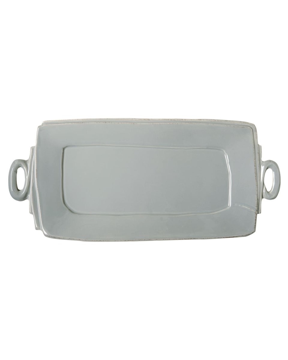 Lastra Handled Rectangular Platter, Gray