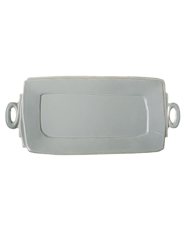 Lastra Handled Rectangular Platter, Gray