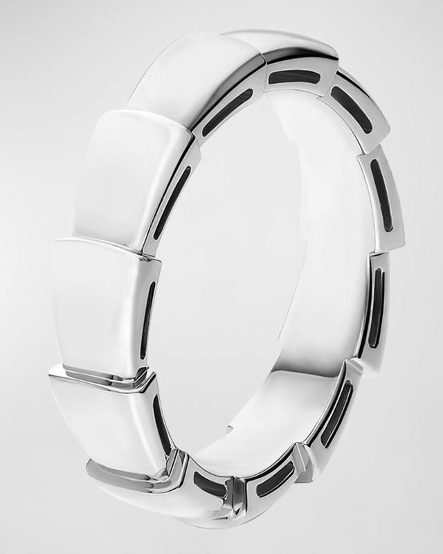 Serpenti Viper Wedding Band Ring in 18k White Gold, EU 50 / US 6.2