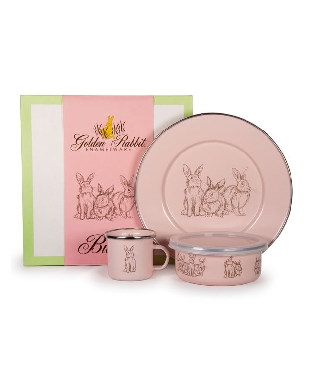 Kid's Bunnies 3-Piece Dinnerware Set