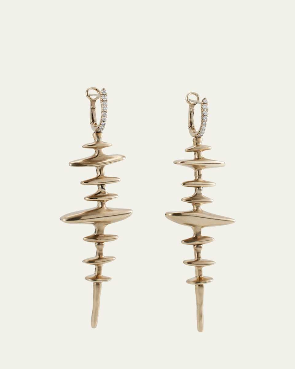 White Gold Chrona Totem Earrings with Diamonds