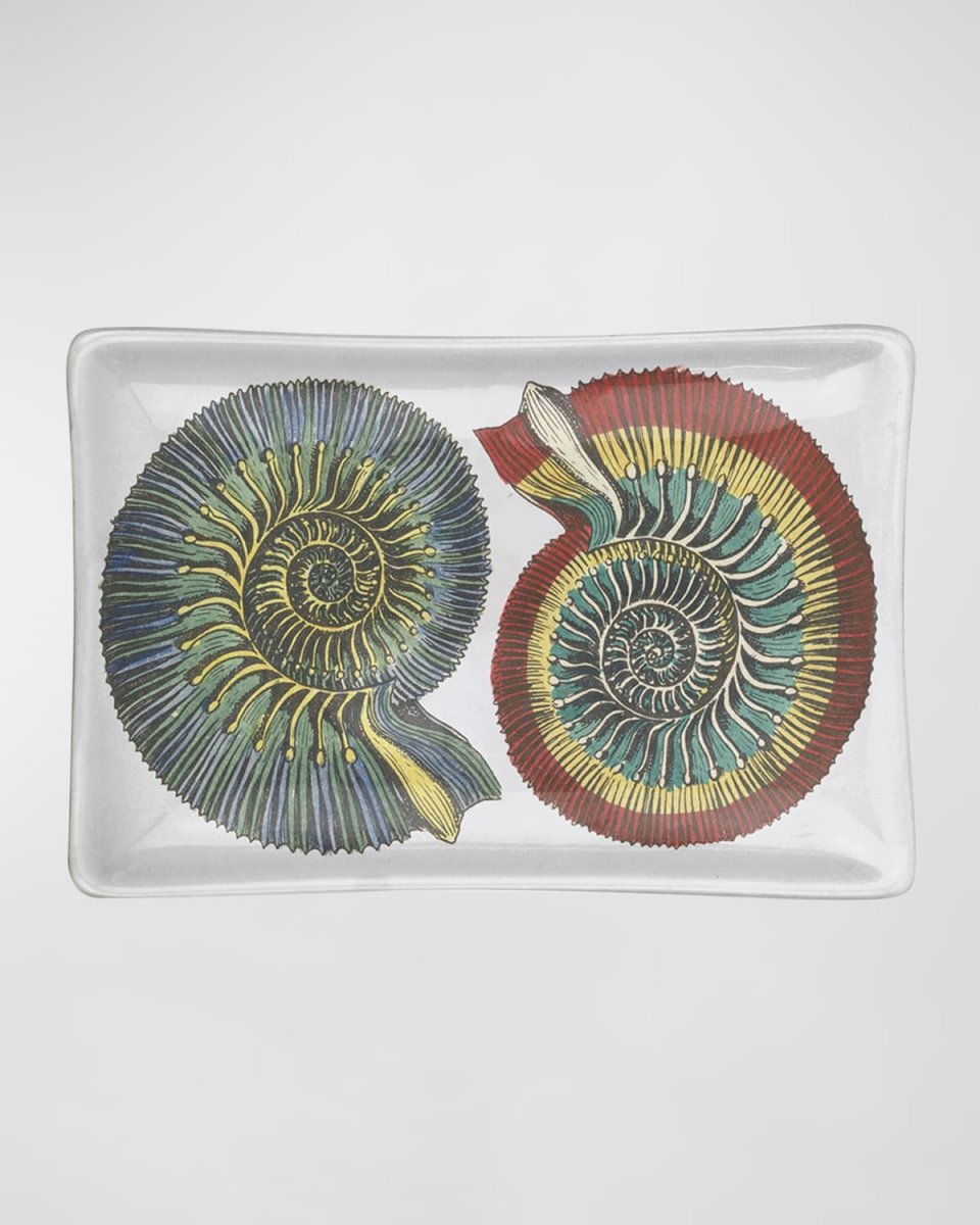 Rectangular Ashtray - Conchiglie Black Color White