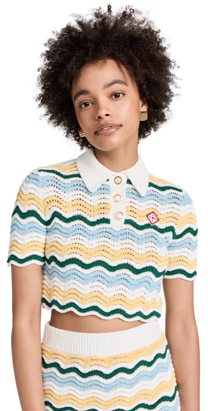 Casablanca Boucle Wave Top YELLOW / BLUE