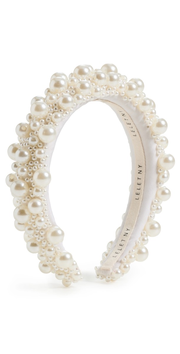LELET NY Hannah Jumbo Pearl Headband Pearl