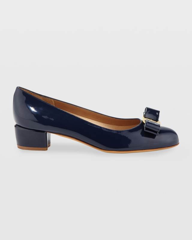 Vara Bow Leather Low Pumps