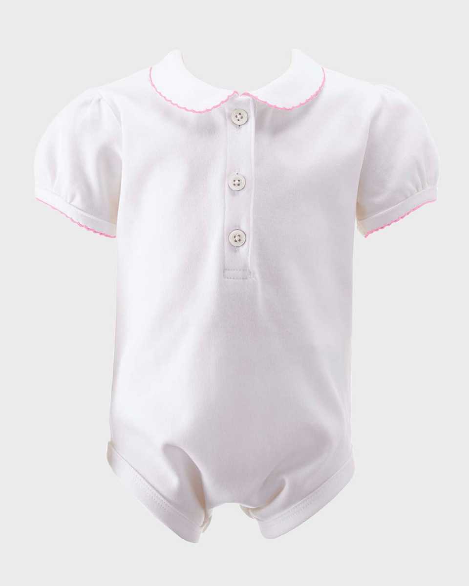 Girl's Picot Trim Bodysuit, Size 3M-24