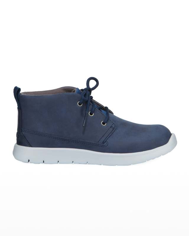Boy's Canoe Waterproof Leather Mid-Top Sneakers, Kids