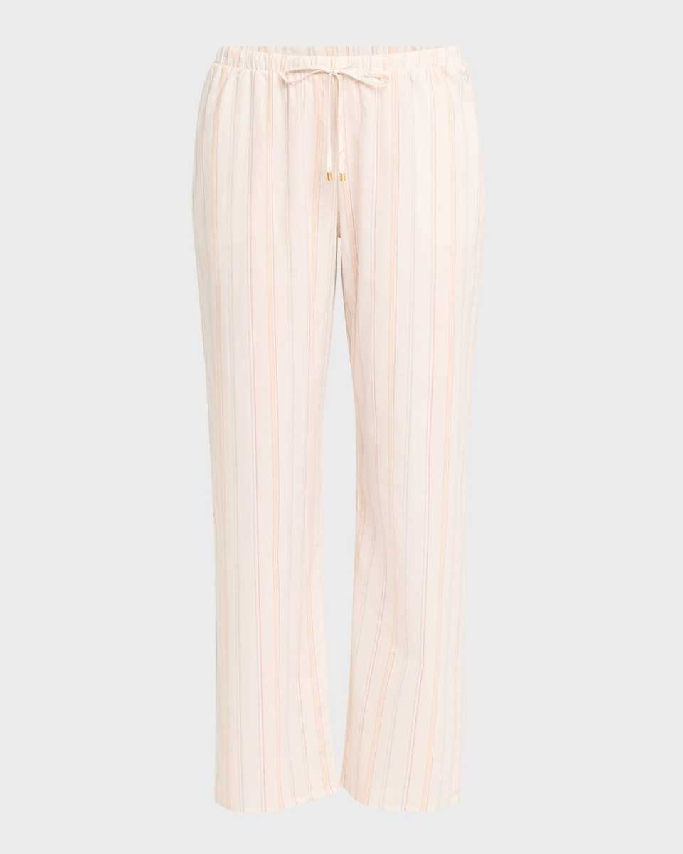 Striped Straight-Leg Cotton Lounge Pants