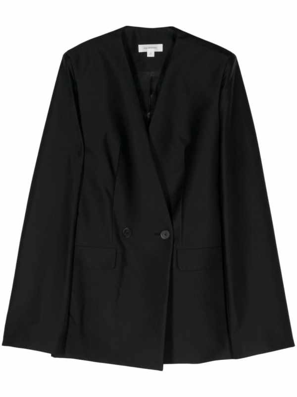 twill double-breasted blazer