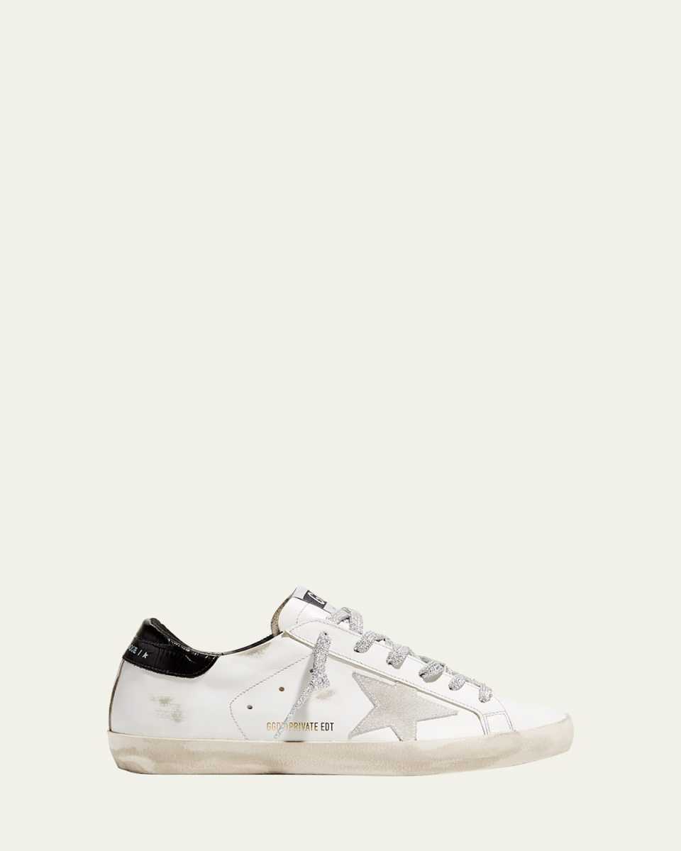 Superstar Leather Glitter Low-Top Sneakers