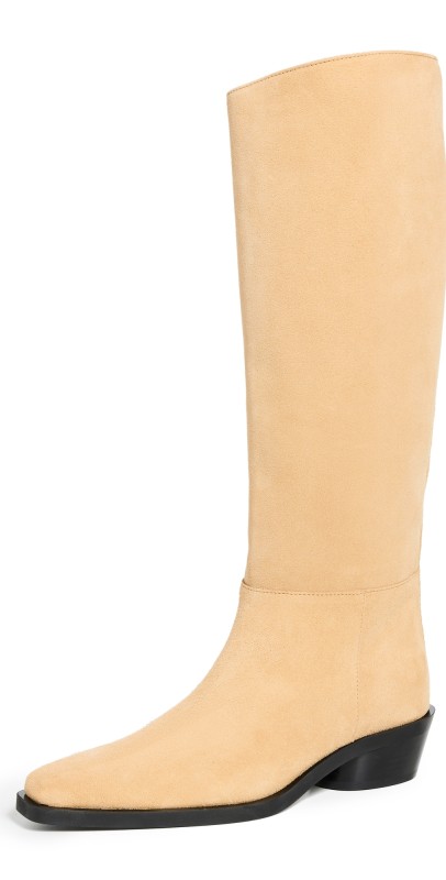 Proenza Schouler Bronco Knee High Boots Dark Beige