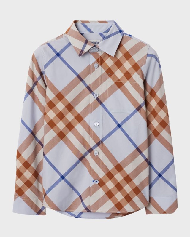 Boy's Owen Check-Print Button Down Shirt, Size 3-14