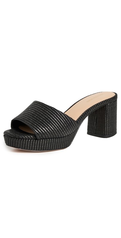 Veronica Beard Dali Low Platform Sandals Black