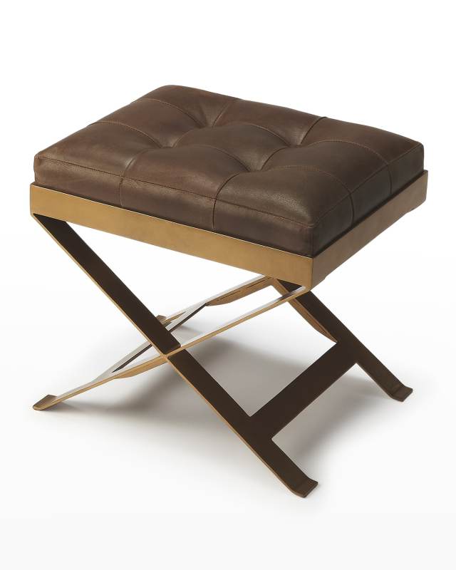 Ari Leather Tufted Stool
