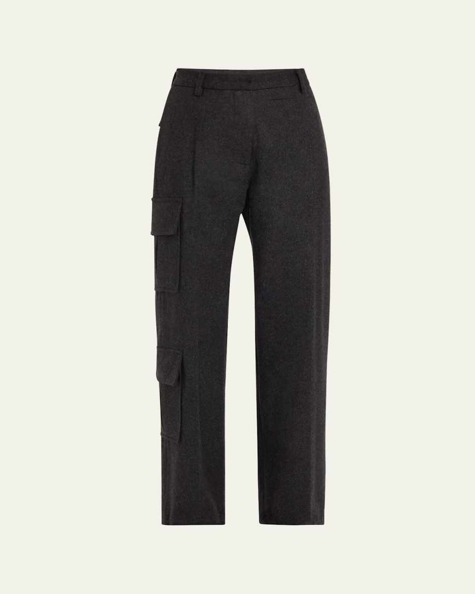 Reverb Drawstring Cuff Cargo Wool Trousers