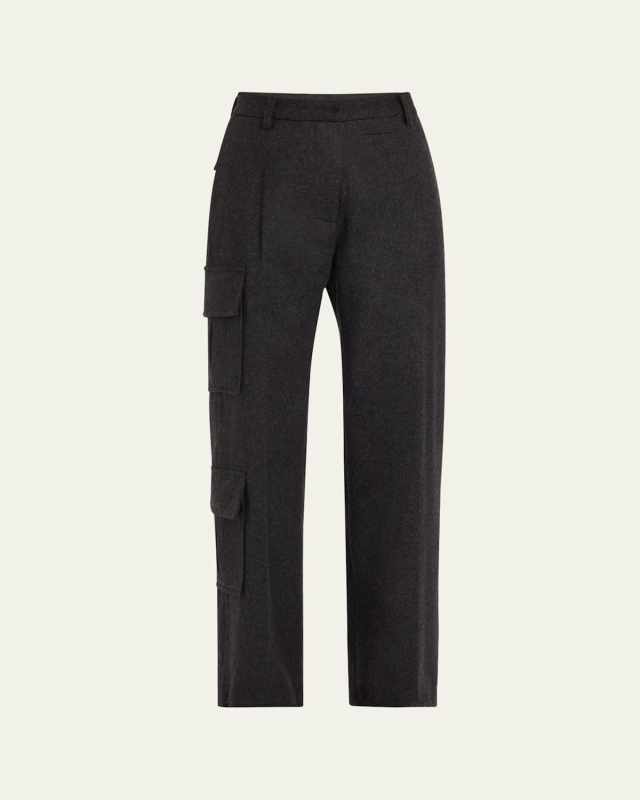 Reverb Drawstring Cuff Cargo Wool Trousers