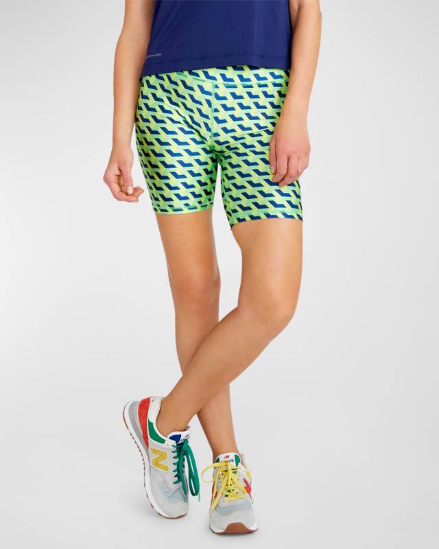 Fairway Geo Hi-Shine Bike Shorts