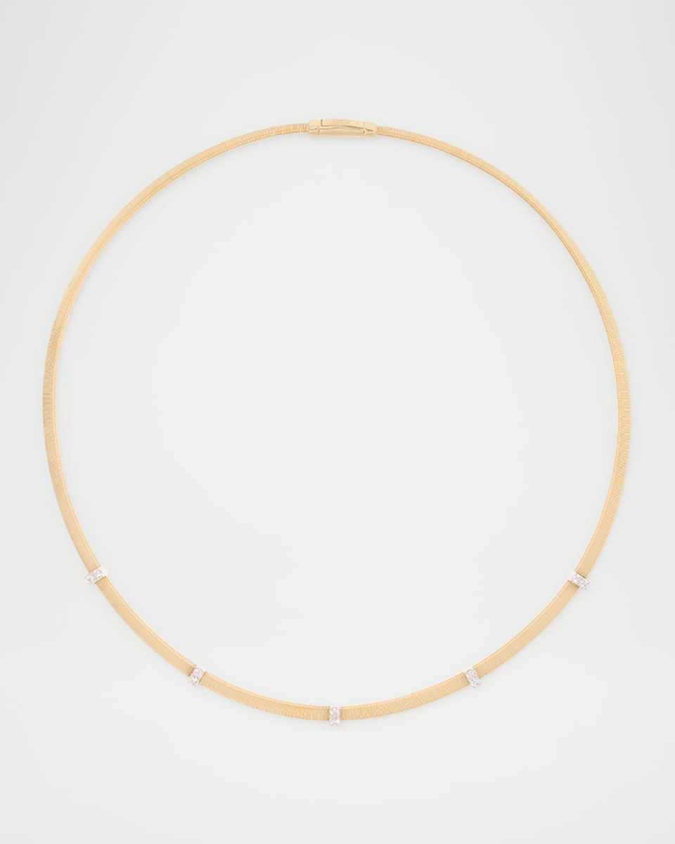 Masai 18K Gold Necklace with Diamond Stations