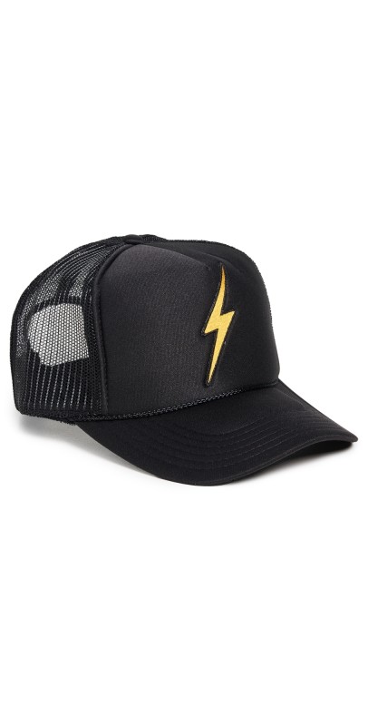 Aviator Nation Bolt Vintage Low Rise Trucker Hat Black