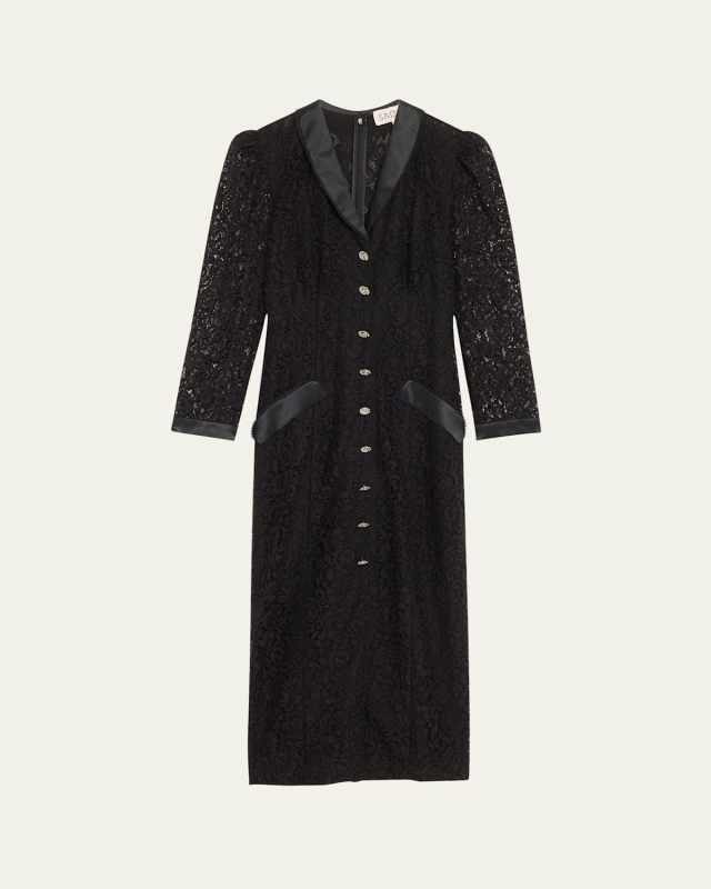 Lulu Long-Sleeve Velvet Dress