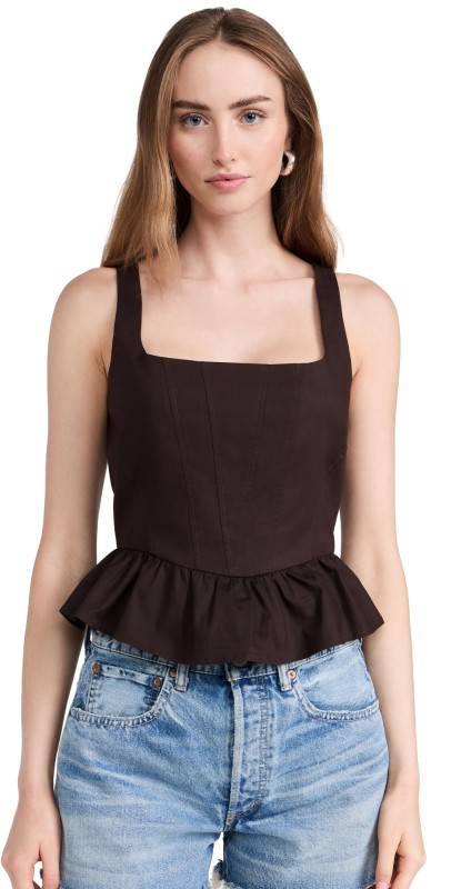 WAYF Desi Corset Top Espresso