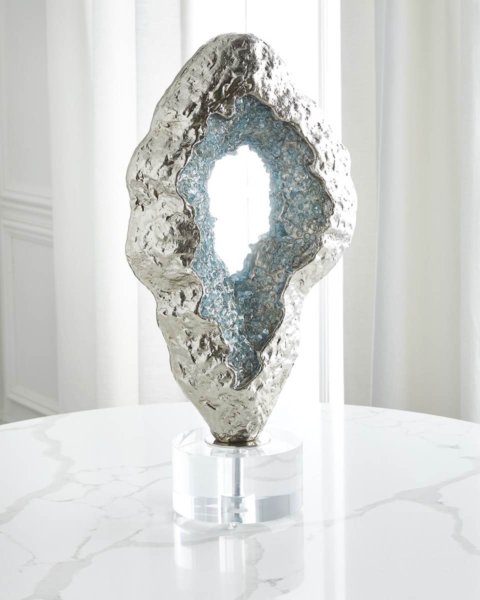 Fluctuating Blue Geode Sculpture