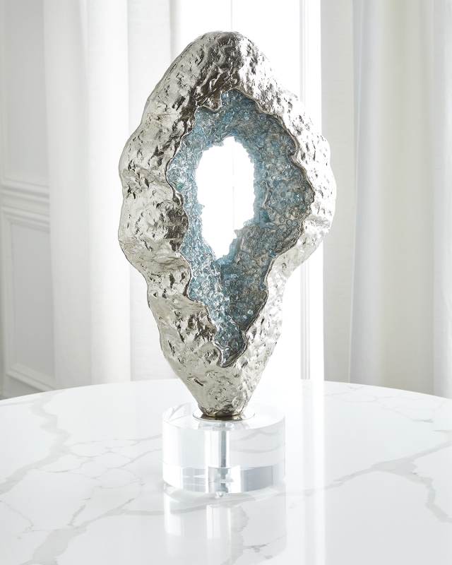 Fluctuating Blue Geode Sculpture