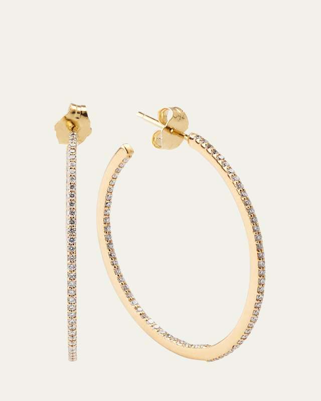 32mm Flawless Diamond Hoops Earrings