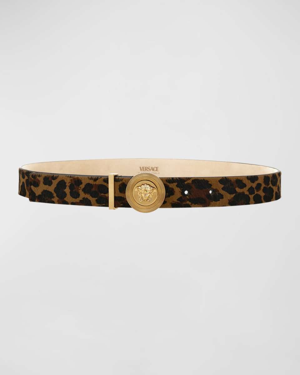Medusa Leopard Hair on Hide Belt