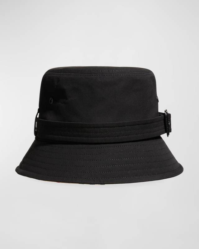 Gabardine Buckle Cotton Bucket Hat