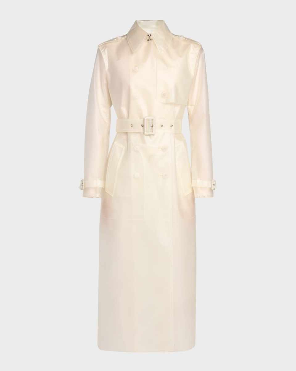 Transparent Belted Trench Coat