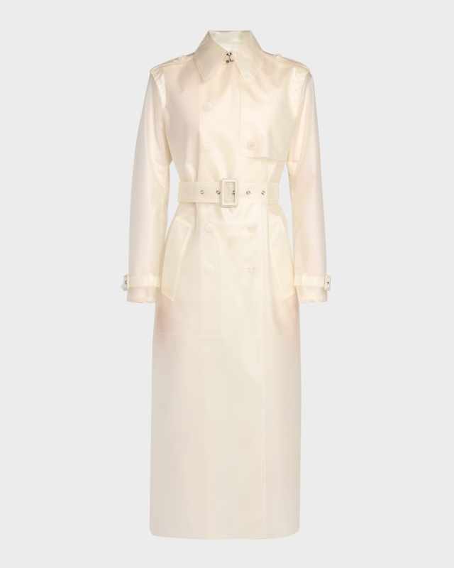 Transparent Belted Trench Coat