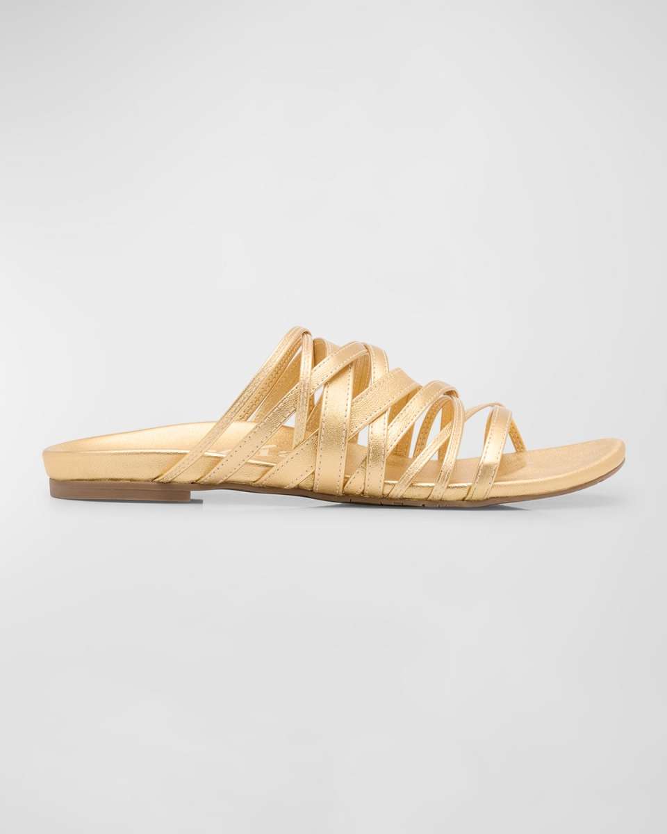 Bety Metallic Strappy Slide Sandals