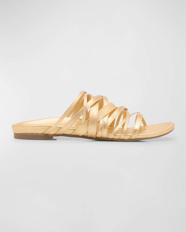 Bety Metallic Strappy Slide Sandals